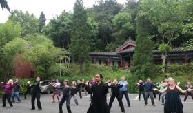 Learners Practicing Taichi With the Master